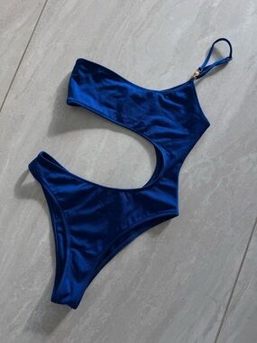 Sommer Swim Royal Blue Cutout One-Piece Swimsuit